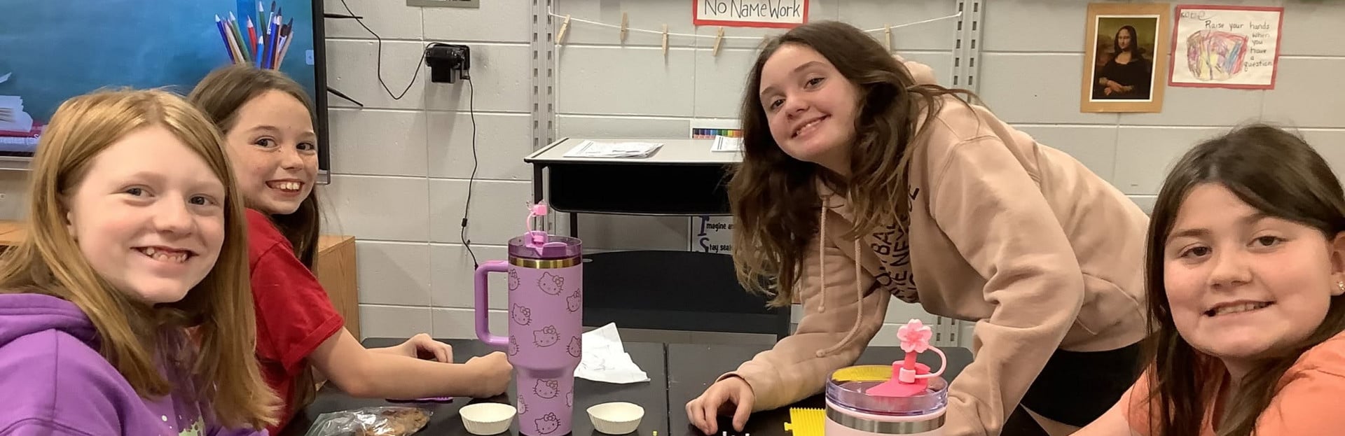 Students in art class